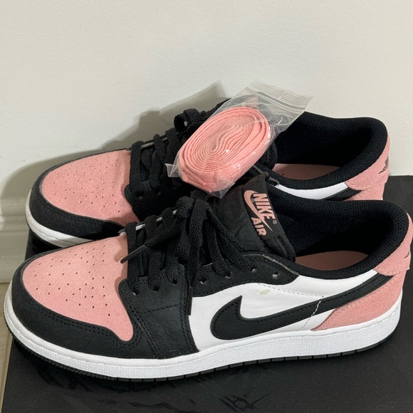 Nike Air Jordan Low Black and Pink Sneakers - Picture 2 of 4